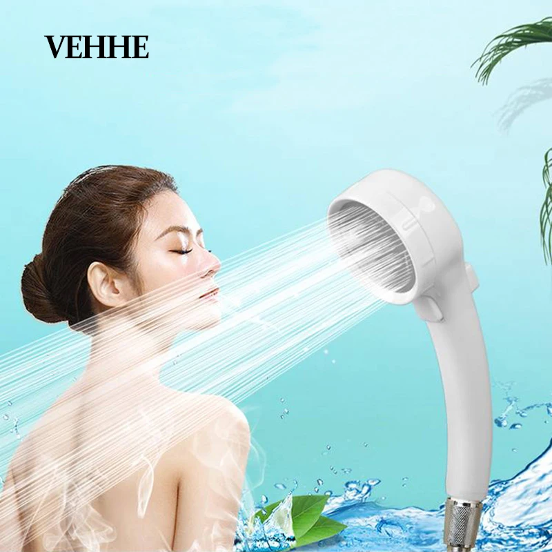 

VEHHE Free Shipping Bathroom Boost Water Saving Shower Heads ABS Plastic handheld High pressure Switch Button Shower head