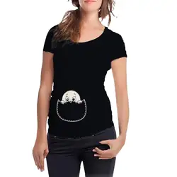 Женская одежда для беременных с коротким рукавом и милым принтом для беременных футболки с надписью Ropa Embarazada