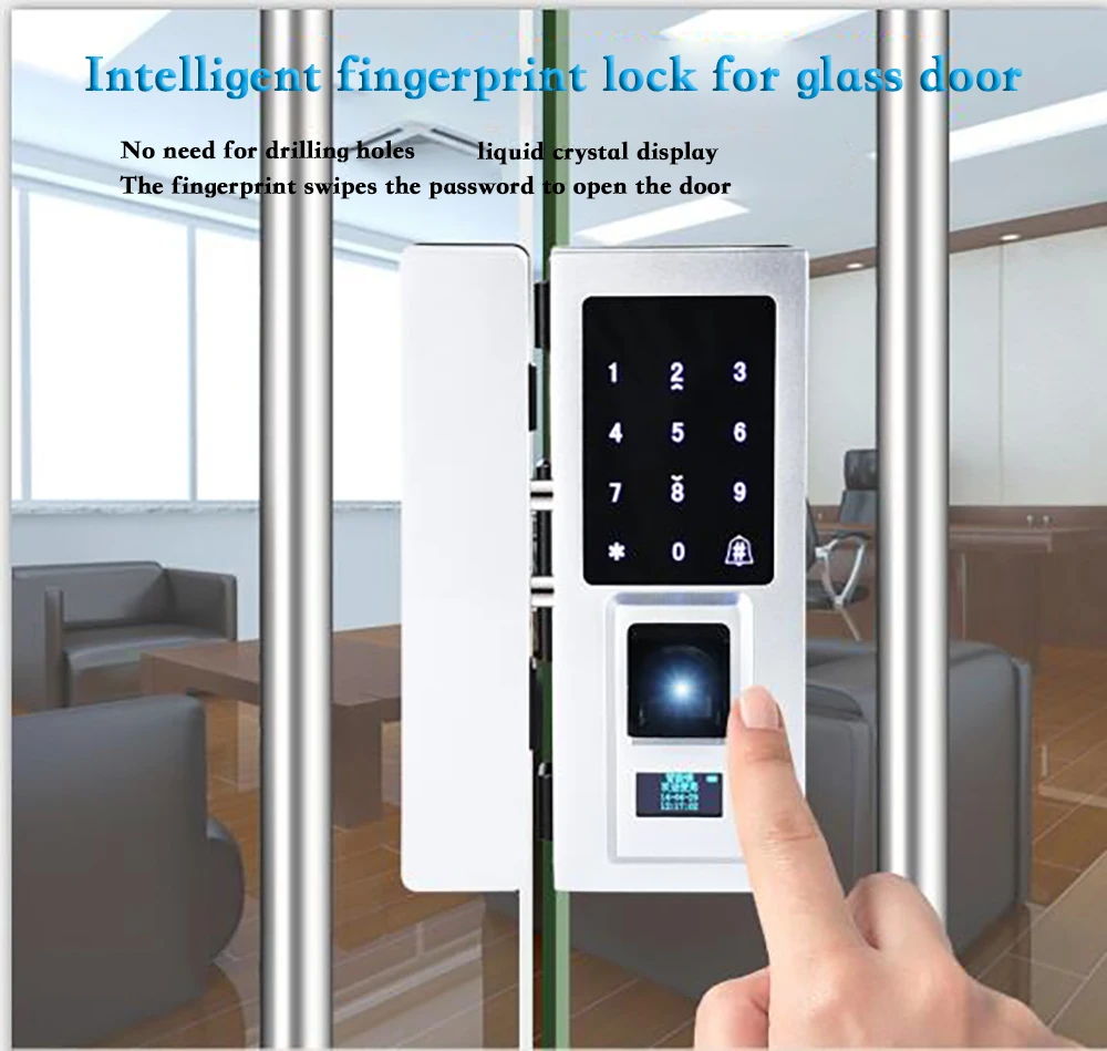Fingerprint Door Lock for frameless door  (1)