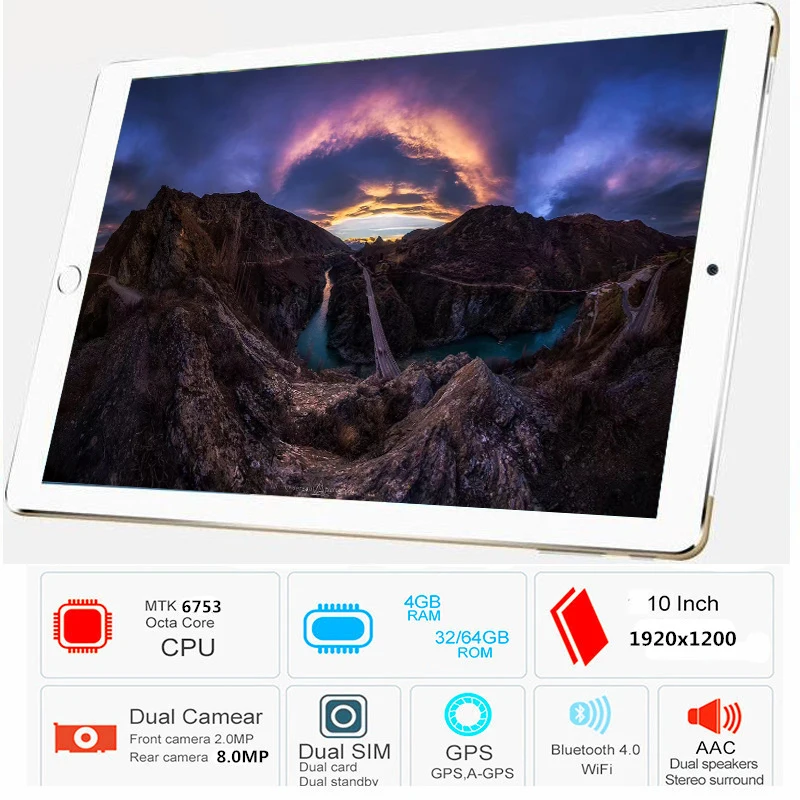 

Free Shipping Original 10.1 inch 4G LTE FDD Phone tablet PC 10 Core RAM 4GB ROM 64GB 1920*1200 IPS Dual SIM card tablets pcs