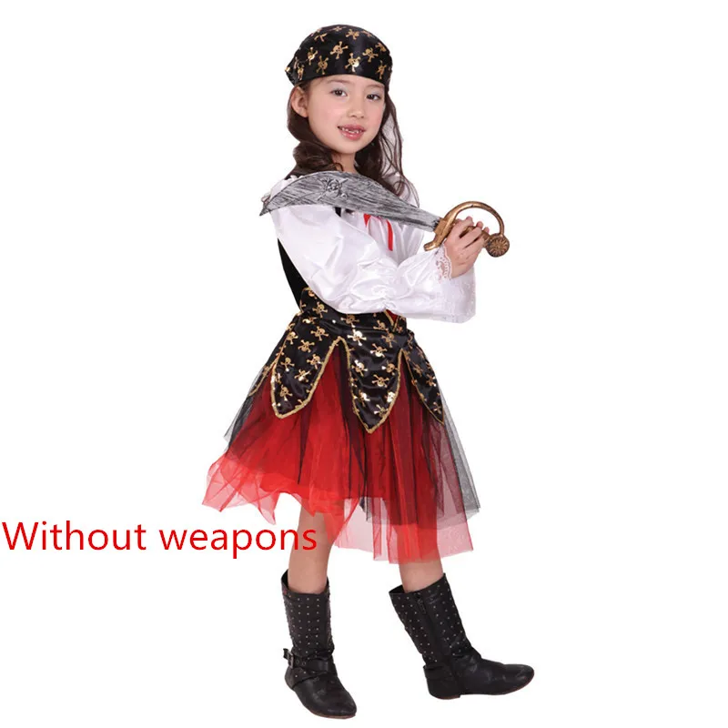 Новое поступление; Детский костюм пирата на день рождения; Карнавальный костюм для девочек; красивая детская одежда на Хэллоуин - Цвет: pirate girl 2