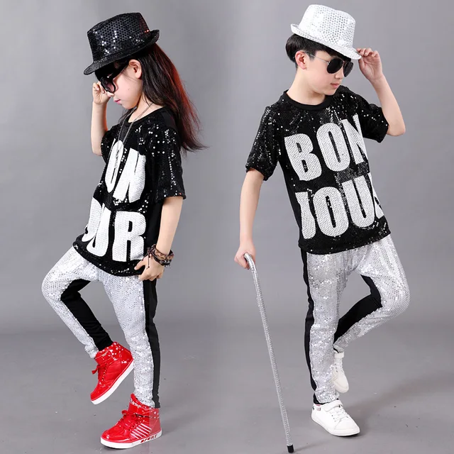 children hip hop performance clothing sets boys girls jazz modern