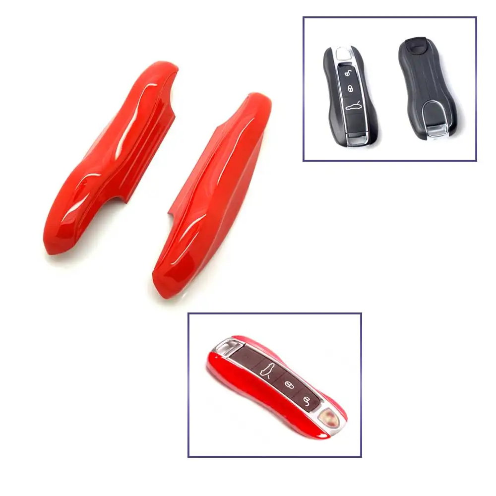 Корпус умного ключа крышка дистанционный держатель оболочки 3 кнопки брелок для ключей для Porsche Panamera - Название цвета: Красный