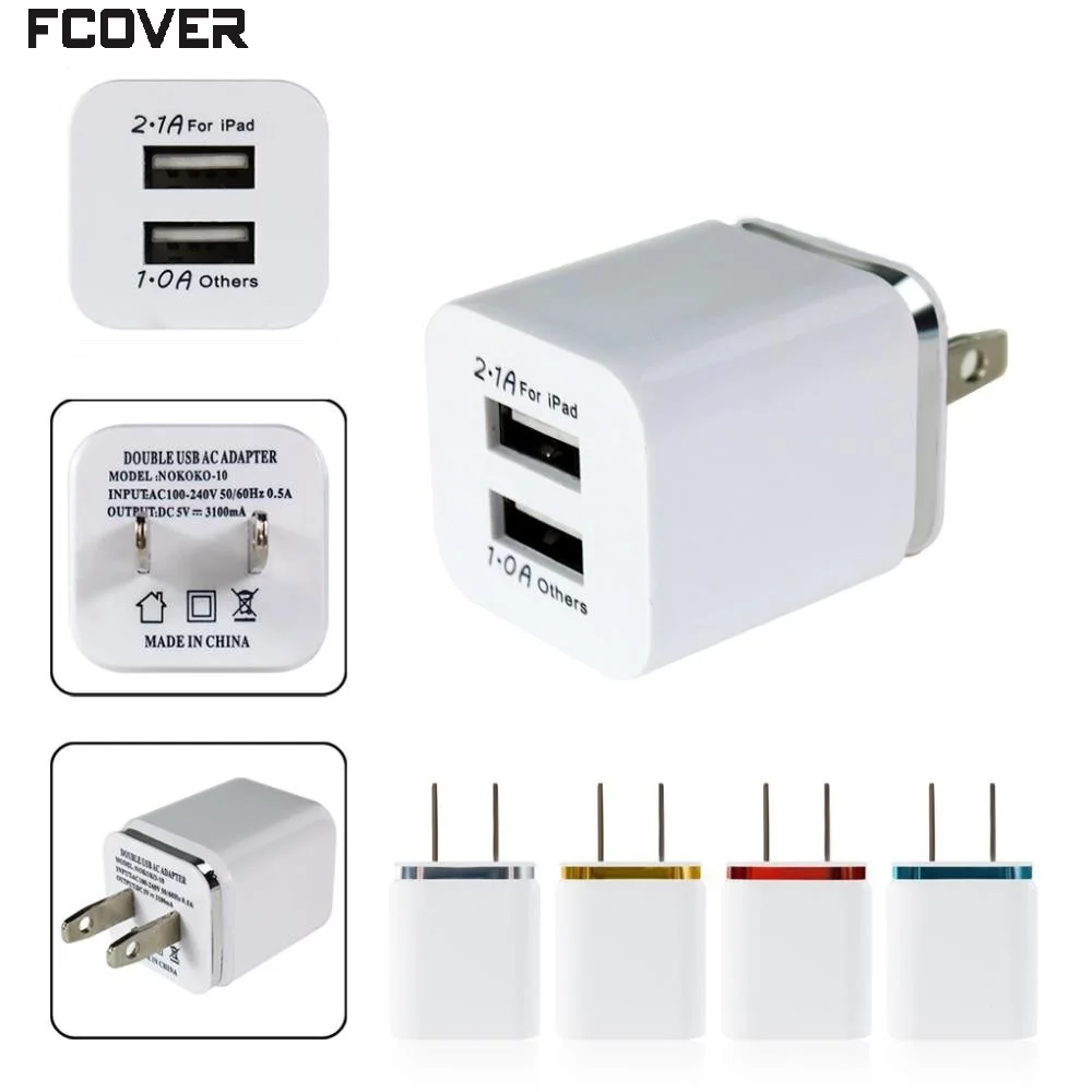 

2.1A Wall Charger Plug US EU Dual USB AC Power Adapter 2 ports Universal