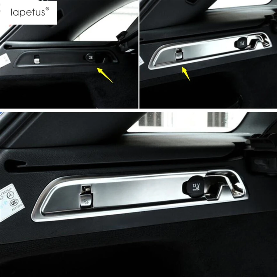 

Lapetus Accessories Fit For Mercedes Benz GLC X253 2016 - 2019 Car Rear Tail Trunk Luggage Boot Hook Cover Kit Trim Matte Style