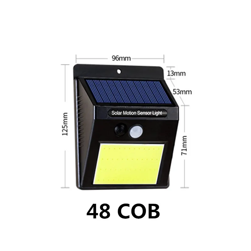 8/12/20/25/30LED 48COB солнечная панель светильник водонепроницаемый PIR датчик движения Солнечный настенный светильник Открытый сад солнечная панель лампа - Цвет: 48 COB