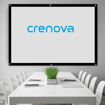 

CRENOVA Projection Screen Outdoor White Cloth Material Support Home Theater Movie LED Projector 4:3 60 72 84 100