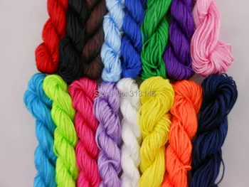 

Wholesale 16 Bundles Mixed 1.0mm Diameter Beading Jewelry Making Shamballa Bracelet Nylon Cords Chinese Knot Green Rope String