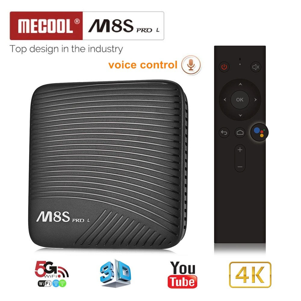 ТВ приставка Mecool M8S PRO L с голосовым управлением 4 K Android 7 1 умная 3 ГБ 16 Amlogic S912 Cortex A53
