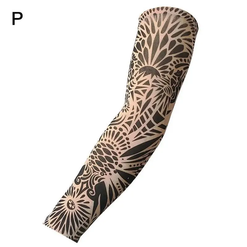 1 шт Солнцезащитный УФ-защита татуировки рукава рука набор большое тату Цветок на руку ледяной рукав пота и дышащие татуировки рукава - Цвет: P