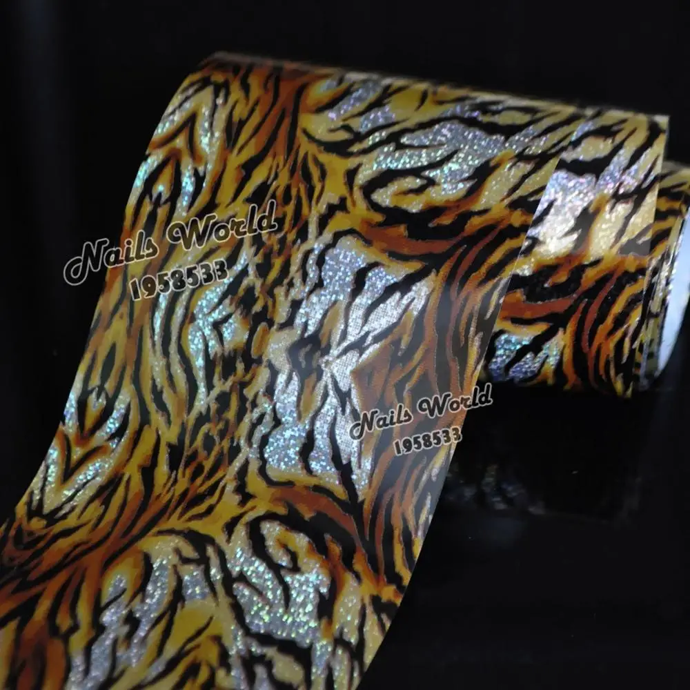 

Tiger Print Nail Art Transfer Foils Nail Sticker Decal Tip Decoration DIY Manicure Tools S12