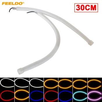 

FEELDO 2Pcs 30cm Dual Color Switchback Flexible Strip Daytime Running Light With Turn Signal Light 7-Dual Color #AM4768
