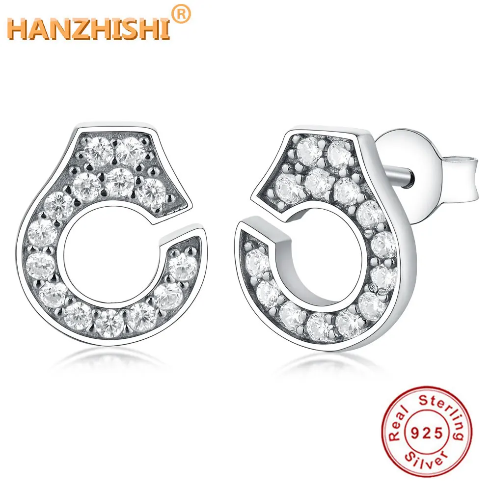 

2019 France Famous Jewelry Authentic 925 Sterling Silver Handcuff Stud Earrings For Women European Popular DIY Jewelry Making