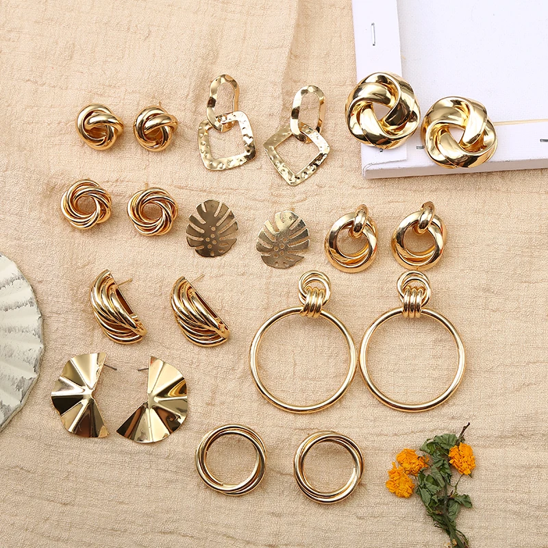 

Fashion Gold Ins Earring Women Charms Stud Statement Earrings For Women Jewelry New Design Lady's Statement Earrings Accessories