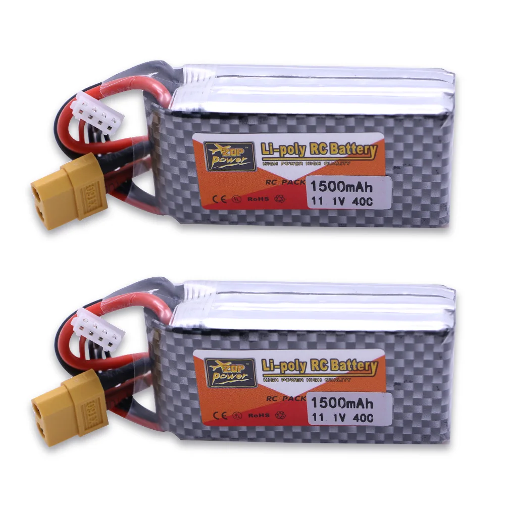 

2pcs 11.1V 1500 Mah 3S 40C XT60/T Plug Original Power Lithium LiPo Battery Set For RC Car Airplane Helicopter Drop Free Shipping