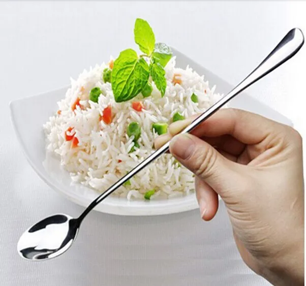 1 pcsHigh Quality Ice Cream Tea Coffee Handled Long Handle Stainless Steel Spoons Flatware