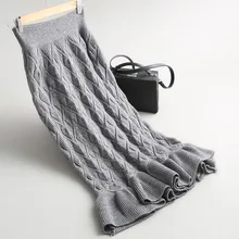 Сплошной черный серый стрейч Высокая талия трикотажные рыбий хвост Bodycon Юбка Для Женщин Офисная Рабочая одежда женская thernal теплые юбки