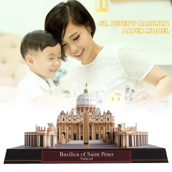 

3D Architecture Model DIY Church Puzzle Church Paper Model DIY 3D Paper S.Peter Cathedral Entertainment Decorate Kid