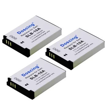 

3pcs SLB-10A SLB 10A SLB10A Camera Battery For Samsung SL102 SL202 SL420 SL620 SL820 HZ10W HZ15W ES55 L100 L110 L200 L210 L310W