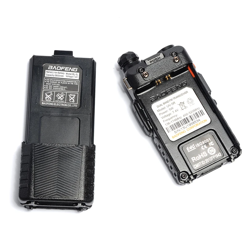 2 шт./лот Baofeng UV 5R портативная рация VHF UHF Двухдиапазонная 3800 мАч длительным