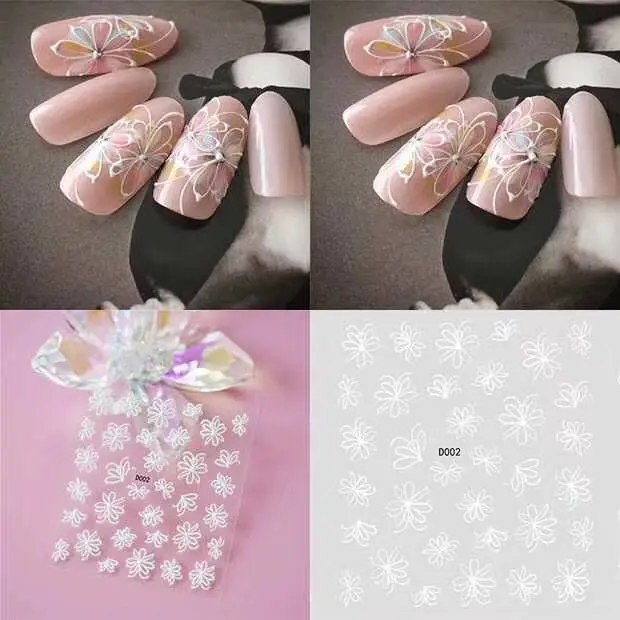 

1Sheet 3D DIY Nail Art Transfer Decals Stickers Flower Beauty Manicure Design Tool Acrylic Engraved Floral Nail Sticker