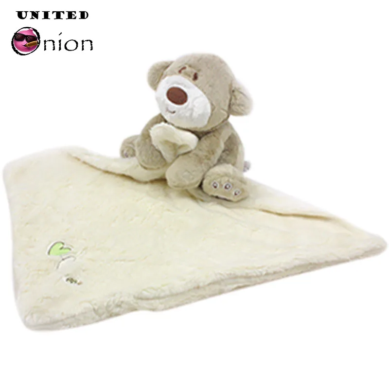 

Baby Bear towel Toy Gray bear Reassure Blankie Development bite Comforter Educational square Appease plush Teether gift Infant