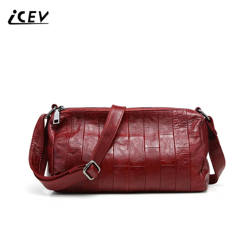 

ICEV New Simple 100% Genuine Leather Handbag Organizer Fashion Patchwork Women Leather Handbag High Quality Ladies Cowhide Totes