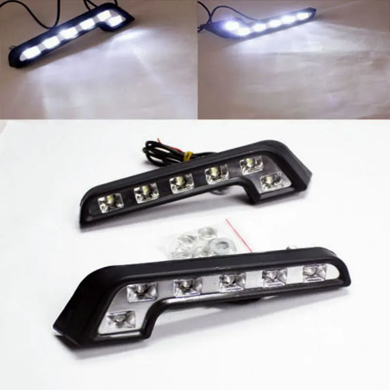 2 шт. 6LED фар дальнего света Противотуманные фары 12V DRL Противотуманные светильник белый для авто