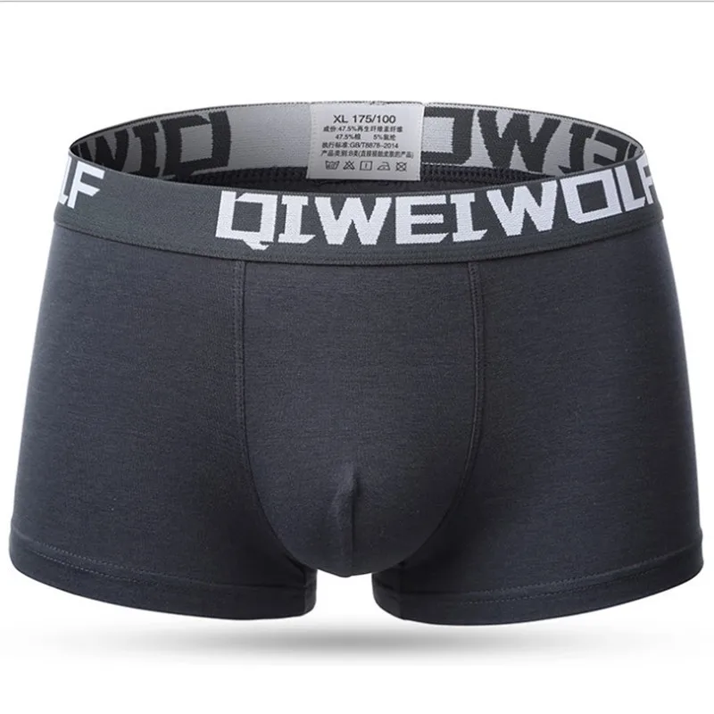 

5861 LeafMeiry Men's Boxers Shorts Cotton Underwear for Male Big Size L-XXXL Solid Color Cucea Boxers