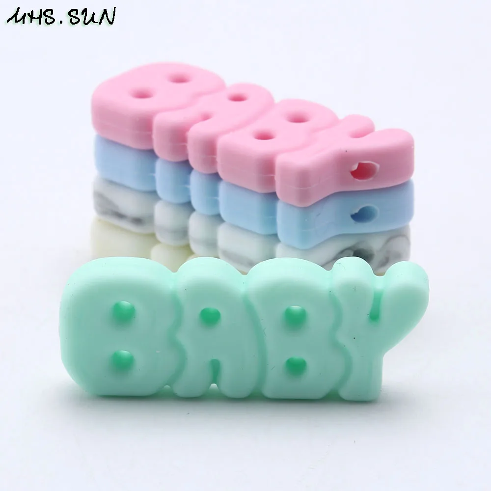 

MHS.SUN 5Pcs Baby Teething Beads Food Grade BABY Silicone Beads For Necklaces Toy BPA Free Accessories Nursing DIY Jewelry