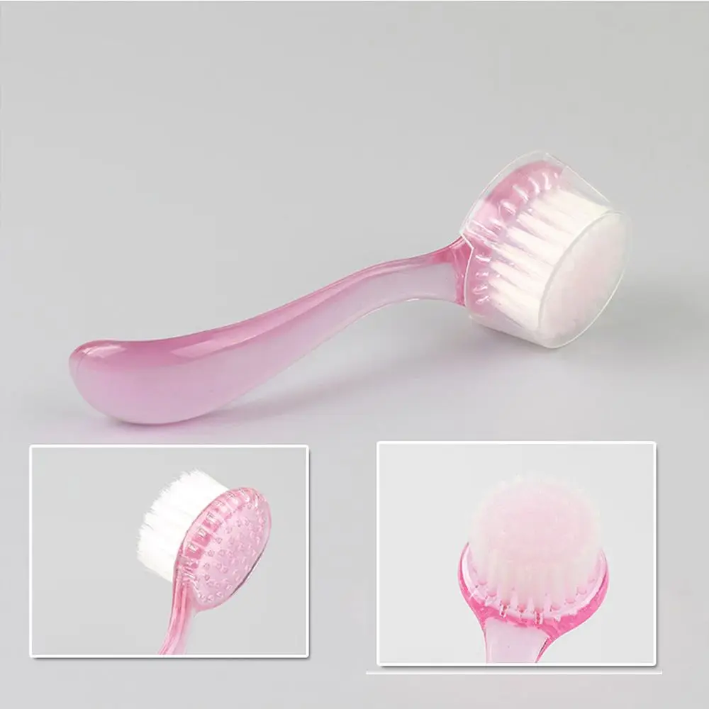 Plastic Nail Art Dust Cleaning Brush with Cap Round Head Make Up