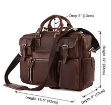 Vintage Brown 100% Crazy Horse Leather Men Messenger Bags Laptop Cowhide Leather Men’s Briefcase Portfolio Travel Bags #MD-J7028