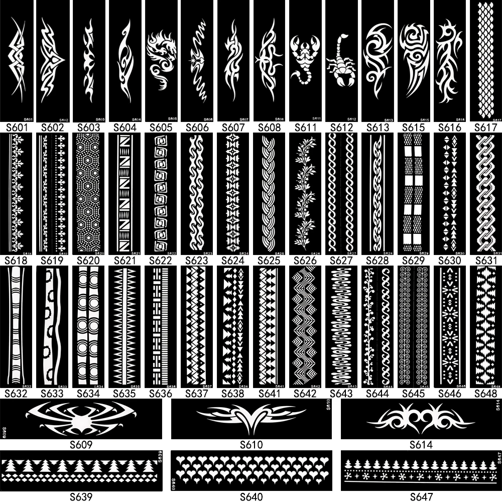 1 шт Женская Талия боди арт краска тату трафарет для татуировки хной полосой шаблон ДИЗАЙН индийский DIY хна шаблон татуировки сексуальный продукт S643