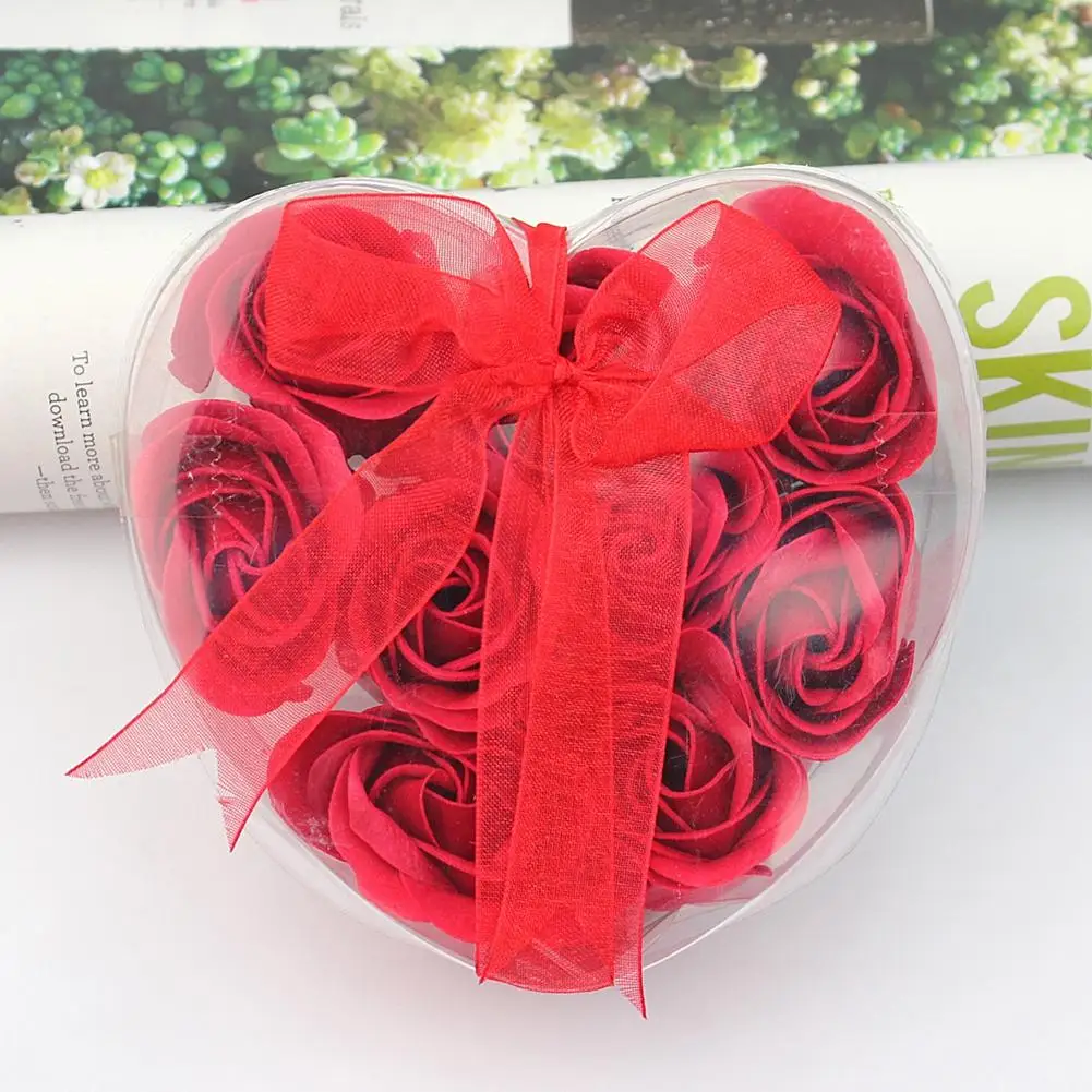 9 قطع القلب المعطرة حمام الجسم البتلة روز صابون زهور الزفاف الديكور عيد الحب هدية الاستحمام المنتجات Dropshiping من