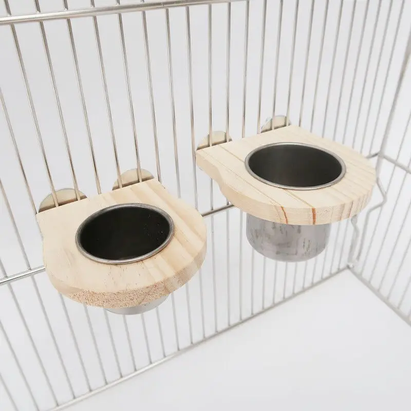 

Bird Food and Water Bowl Cups with Clamp Stainless Steel, Bird Dish Feeder for Cockatiel Conure Parrot Small Animal Chinchilla
