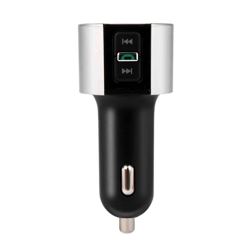 

car usb charger socket outlet with dual usb auto led plastic abs mini 12v t10 socket FM Transmitter Wireless Radio Adapter MP3 P