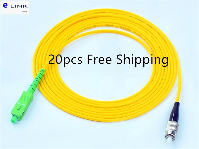 Sc/Apc-Fc Cavo Patch In Fibra Ottica Simplex Monomodale 3.0Mm G652D Cavo Giacca Ponticello Ottico Spedizione Gratuita Elink 20 Pz