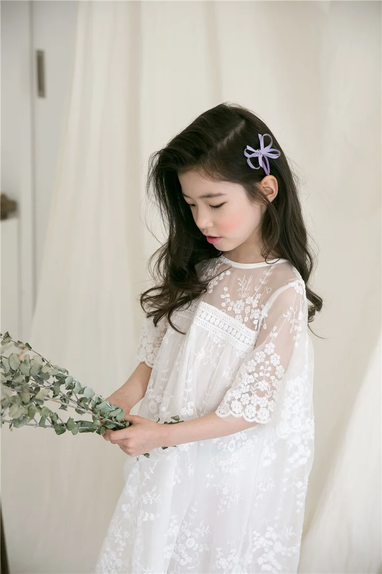 Кружевное платье для выпускного вечера для девочек-подростков милые детские платья принцессы нарядное платье с длинными рукавами для свадьбы, одежда для девочек 10,12, 16 лет