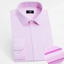 Европейская Мужская рубашка с длинным рукавом, Брендовые мужские рубашки, офисные дизайнерские высококачественные однотонные мужские облегающие деловые рубашки