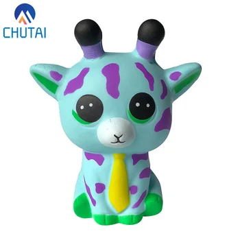 

2019 New Arrival Kawaii Jumbo squishi Cartoon Animal Tie Sika Deer Squishy Slow Rising PU Stress Relief Squeeze Toys 9.5*8*5 CM