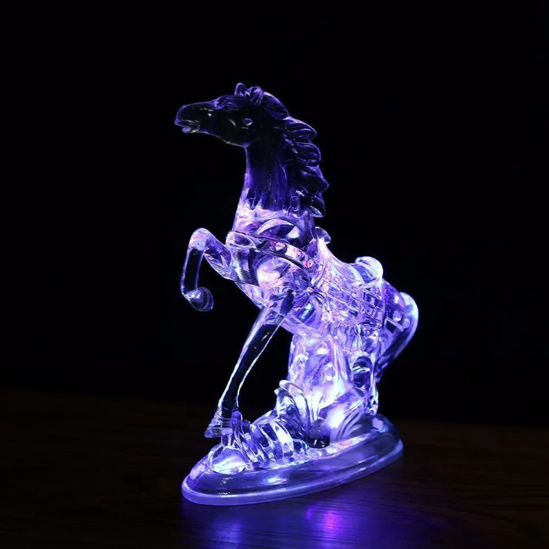 2019 New 7 Color Changing Animal Acrylic Horse LED Night Light Lamp Xmas Bedroom Decor