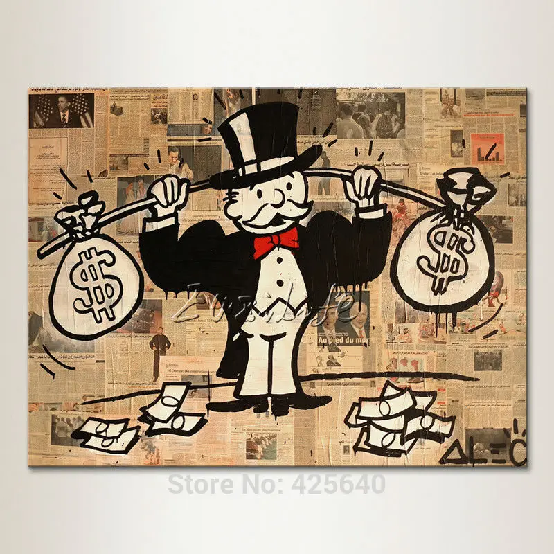 

Alec Graffiti pop art street art money art on canvas Poster and Print Wall art pictures for living room Home Decor caudros decor
