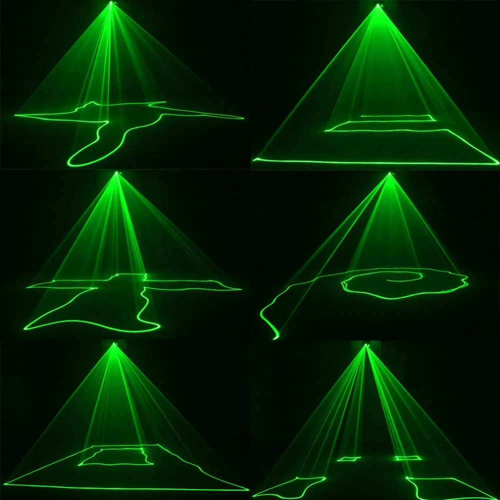 Сценическое освещение эффект дистанционного управления 50 мВт зеленый луч лазерный проектор профессиональный DMX 512 Сканер DJ Дискотека вечерние световые лучи