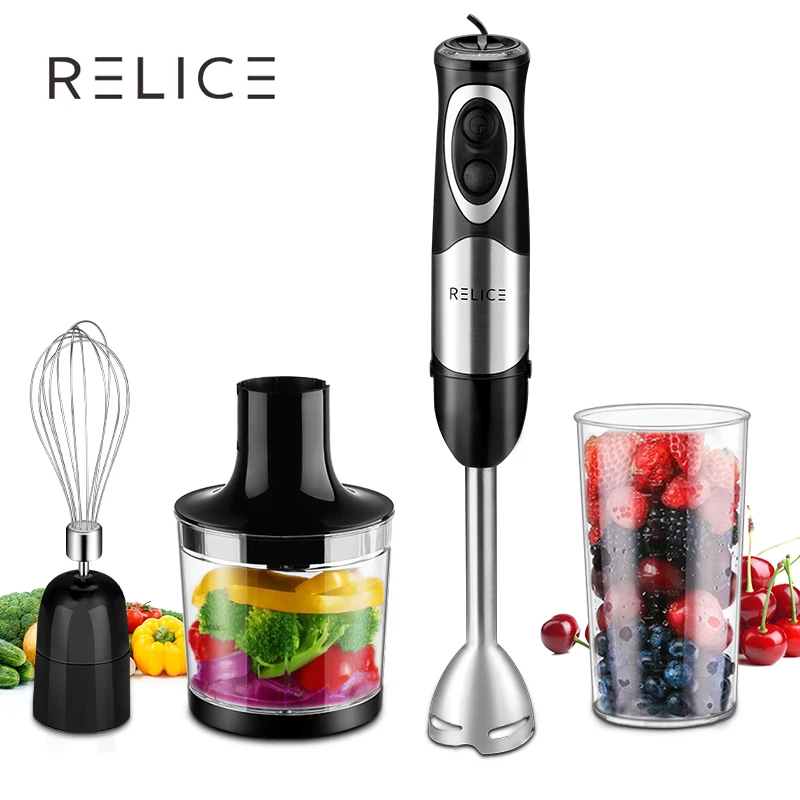 RELICE Handheld Blender 500W Powerful Electric Multi-functional Hand Mixer With Chopper Whisker and Cup Food Mixer For Kitchen RELICE Handheld Blender 500W Powerful Electric Multi-functional Hand Mixer With Chopper Whisker and Cup Food Mixer For Kitchen
