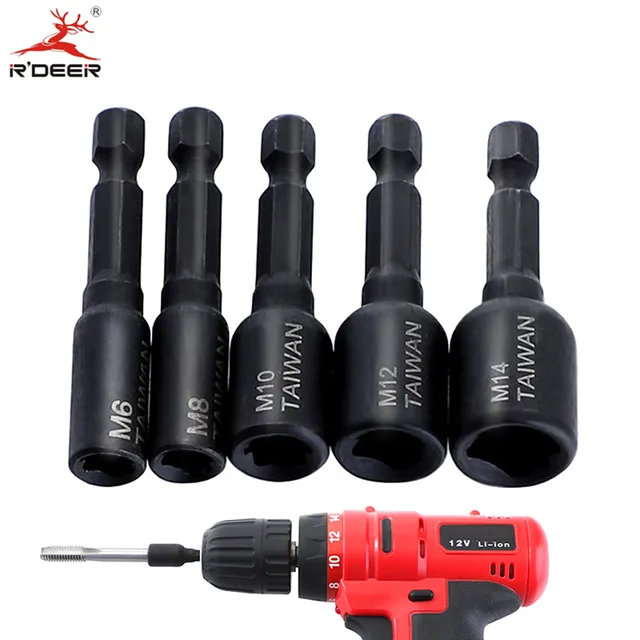 Tap Die Socket Adapter 1/4'' Hex Shank Square Driver M4 M5 M6 M8 M10