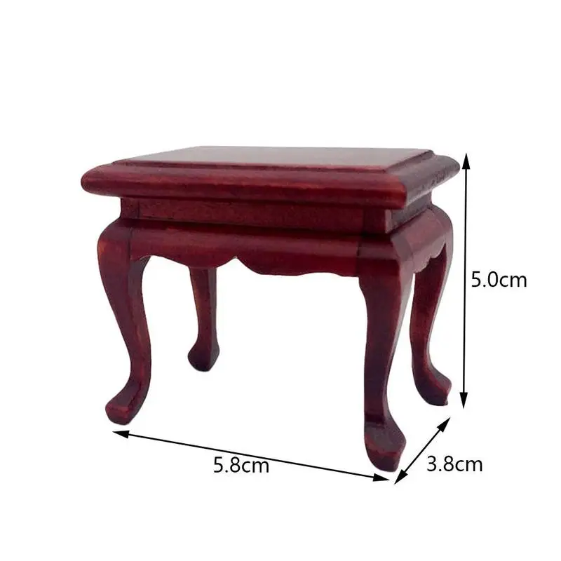 Dongzhur 1/12 Doll House Mini Mahogany Coffee Table Doll House Accessories Wooden Living Room Furniture Doll House Red Table Dongzhur 1/12 Doll House Mini Mahogany Coffee Table Doll House Accessories Wooden Living Room Furniture Doll House Red Table
