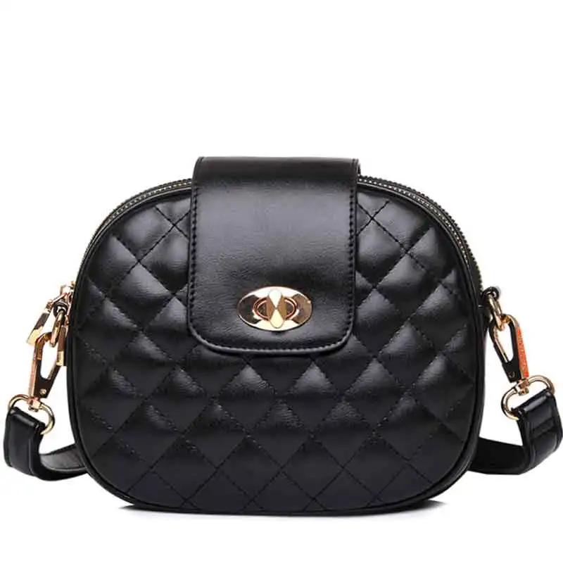Small Luxury Brand Women Leather Handbag High Quality Girl Messenger Bags Diamond Lattice ...