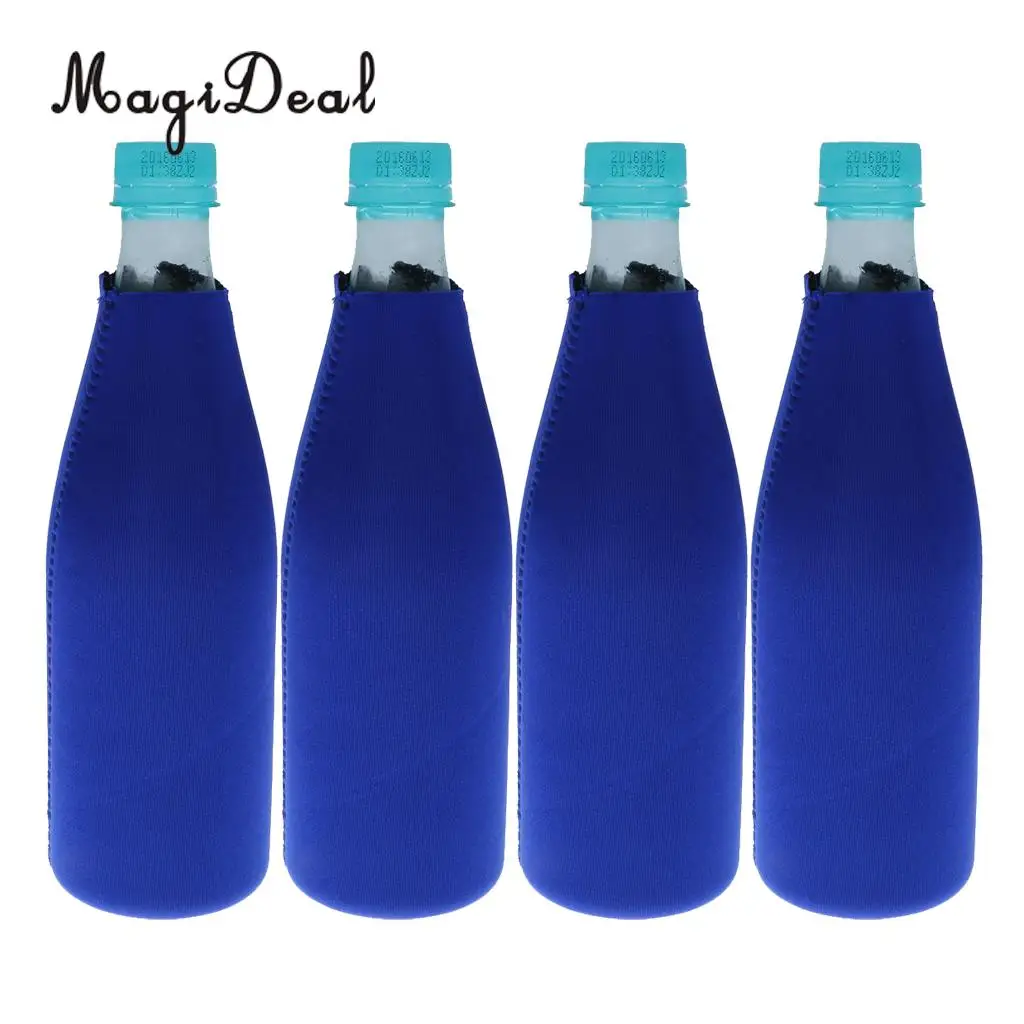 MagiDeal 4pcs/Lot Neoprene Beer Bottle Cooler Beverage Sleeve Holder Hens Night Party Favour Blue