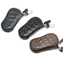 Genuine Leather Zipper Premium Crocodile Embossed Car Key Bag Men Business Affairs Car Remote Control Package