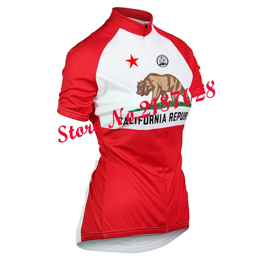 NEW California Women's short sleeve cycling jersey Red bicycle clothing
